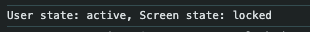 Screen state locked